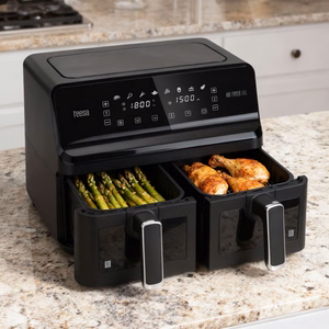 TEESA AIR FRYER DUAL POT XXL karšto oro gruzdintuvė, 8 l, 2700 W
