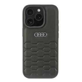 Audi Sintetinės odos iPhone 16 Pro 6.3" juodas/juodas kietas dėklas AU-TPUPCIP16P-GT/D2-BK
