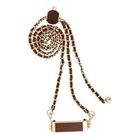 Grandinėlė / virvelė su laikikliu GLAMOUR tinka visiems modeliams, maks. plotis 80 mm – ruda