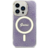 Guess GUHMP14LH4STU iPhone 14 Pro 6.1" violetinis/violetinis kietas dėklas 4G MagSafe