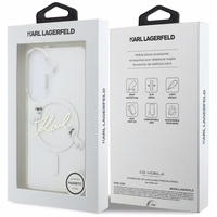 Karl Lagerfeld IML KC Script MagSafe Dėklas for Samsung Galaxy S26 Plus - skaidrus