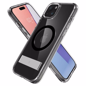 Spigen Ultra Hybrid S Magnetinis dėklas telefonui su stovu iPhone 15 Plus - Juodas