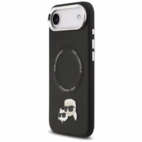 KARL LAGERFELD dėklas telefonui IPHONE 17 Air, suderinamas su magnetiniu MagSafe (KLHMP17MPSMLRKCK, PU K&C PINS) juodas
