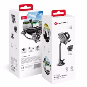 Automobilinis universalus telefono laikiklis Forcell (17cm) Long arm tvirtinamas ant stiklo, juodas