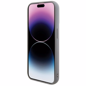 Guess Blizgučių Metalinis Užrašas dėklas telefonui iPhone 15 Pro - sidabrinis