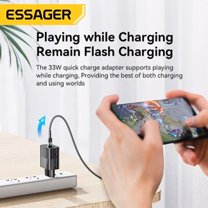 Įkroviklis Essager GaN Pinson juodas 33W (PD / QC3.0)