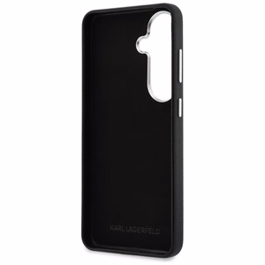 Karl Lagerfeld Grained Signature Metal Resin Logo dėklas Samsung Galaxy S26 juodas