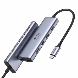 Ugreen daugiafunkcis HUB USB Type C - 3x USB 3.2 Gen 1 / HDMI 4K 60Hz / SD ir TF kortelių skaitytuvas pilkas (60383 CM511)