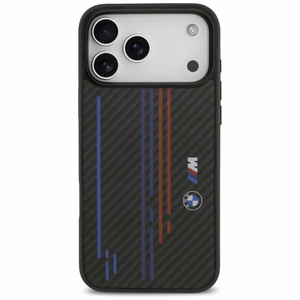 Dėklas telefonui BMW M Kevlar Lines & Logo MagSafe Case for iPhone 17 Pro Max - juodas