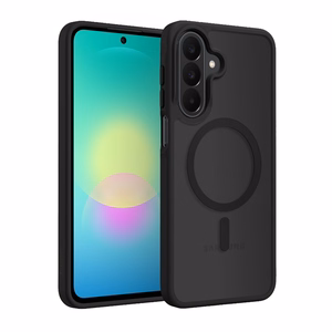 Crong Hybrid Matte Magnetic MagSafe dėklas, skirtas Samsung Galaxy A27 5G, juodas