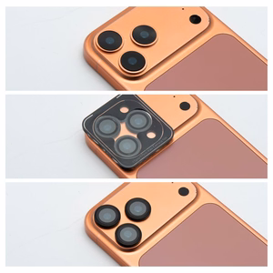 Tempered Glass Camera Lens Protector for iPhone 15 PRO / 15 PRO MAX Blue Star Easy Install black