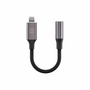 Forever adapteris audio AJL-01 3,5 mm ausinių kištukas - Lightning juodas