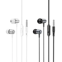 HOCO laidinės ausinės Jack 3,5 mm su mikrofonu M108 pilkos