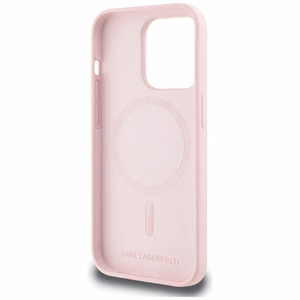 Karl Lagerfeld silikoninis Karl&Choupette Magnetinis dėklas telefonui iPhone 14 Pro Max - rožinis