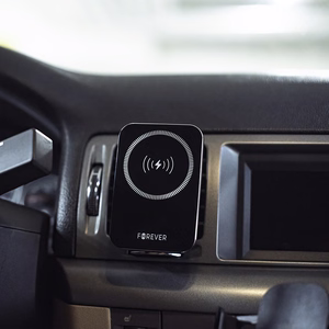 "Forever" automobilio laikiklis oro angai MACH-100 magnetinis su belaidžiu įkrovimu, juodas 15W