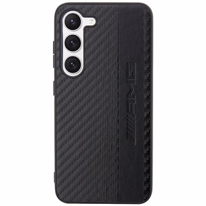 AMG AMHCS23MBLSCA S23+ S916 - juodas kietas dėklas su karbono juostele ir reljefu