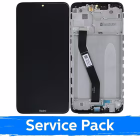 Ekranas skirtas Xiaomi Redmi 8 (Redmi 8A) su rėmeliu / Black / (Service Pack)