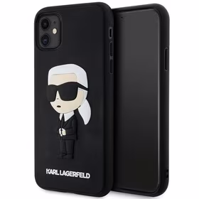 KARL LAGERFELD KLHCN613DRKINK IPHONE 11 / XR 6.1 "JUODAS / JUODAS HARDCASE RUBBER IKONIK 3D