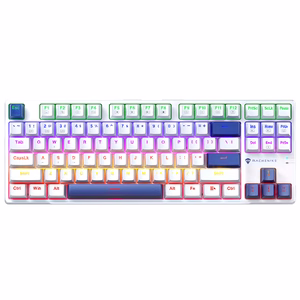 Machenike K500B-B87 Laidinė mechaninė žaidimų klaviatūra su apšvietimu, Red Switch - baltas