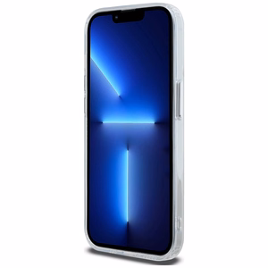 Karl Lagerfeld IML Metal Karl & Choupette Head MagSafe Dėklas telefonui iPhone 14 Pro - baltas