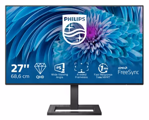 Philips E Line 275E2FAE/00 monitorius 68,6 cm (27") 2560 x 1440 pikselių 4K Ultra HD LED juodas