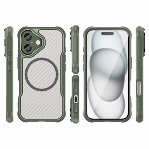 Leading Series Magnetinis silikoninis dėklas telefonui iPhone 16 Plus - žalia