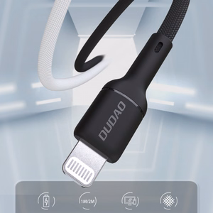 USB Laidas Dudao L9X juodas Type-C / Lightning 200cm (iki 30W)