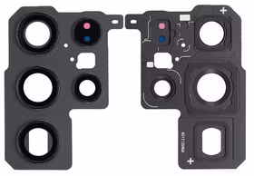 Samsung S908 S22 Ultra kameros stikliukas su rėmeliu Black ORG