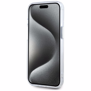 Karl Lagerfeld IML Metalinis Karl Galvos Magnetinis dėklas iPhone 15 Plus baltas