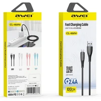 USB kabelis Awei CL-182M USB to MicroUSB 1.0m juodas