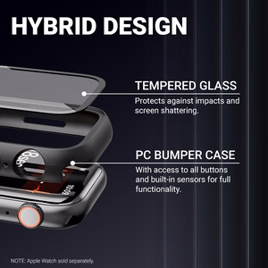 Crong Hybrid Watch Case apsauginis dėklas su integruotu stiklu, skirtas Apple Watch 41 mm, „Starlight“ spalvos
