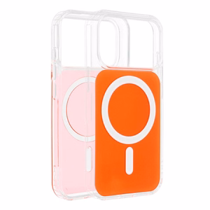 Case for iPhone 16 Clear Fusion Mag Cover compatible with MagSafe hermes orange