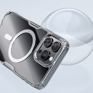 Nillkin Nature Pro Magnetinis dėklas telefonui su MagSafe iPhone 16 - permatomas ir baltas