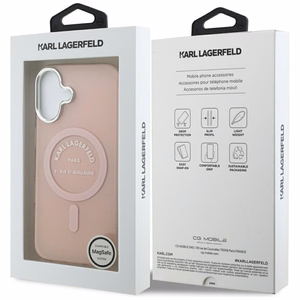 Karl Lagerfeld IML Karl RSG Logo Magnetinis dėklas telefonui iPhone 17 - rožinė