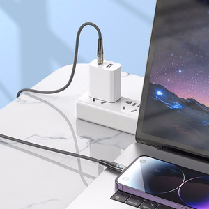 Kabelis USB C į Lightning Hoco PD 27W 1,2 m U121 juodas permatomas