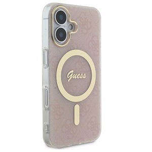 Guess IML 4G Magnetinis dėklas iPhone 16 Plus - rožinis