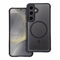 FULL MATTE MAG COVER magnetinis dėklas telefonui, suderinamas su MagSafe, skirtas SAMSUNG S24, juodas