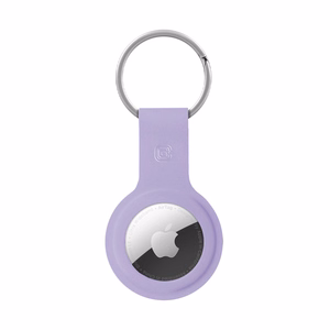 Crong silikoninis apsauginis dėklas su raktų žiedu, skirtas Apple AirTag 1 / 2, violetinis