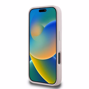 Guess Dygsniuotas Metalinis Logotipas dėklas telefonui iPhone 16 Pro - rožinis