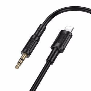 Borofone AUX laidas BL25 Nice - Lightning į jack 3,5mm - 1 metras juodas
