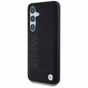 BMW odinis didelio žodžio dėklas telefonui Samsung Galaxy S25 - juodas
