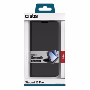 SBS Wallet Smooth dėklas Xiaomi 15 Pro with Flip - juodas