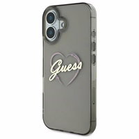 Guess IML Heart dėklas telefonui iPhone 16 Plus - juodas