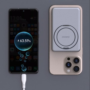 Dudao K28S 20W PD 5000mAh Išorinė baterija su Magnetine funkcija ir stovu - sidabrinė
