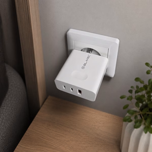 Blavec sieninis įkroviklis BC-11 GaN - USB + 2xType C - QC PD 65W 3A (TCBC11G-U2CW653A) baltas