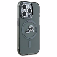 Karl Lagerfeld KLHMP15XHLSKCK iPhone 15 Pro Max 6.7" juodas kietasis dėklas IML Metal Karl & Choupette Head Magnetinis (MagSafe)