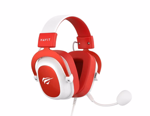 Havit H2002D žaidimų ausinės baltos, raudonos