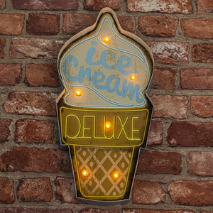 RETRO metalinė iškaba LED Ice Cream Forever Light