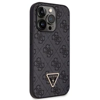 Guess GUHCP14LP4TDSCPK dėklas iPhone 14 Pro - juodas kryžminis 4G metalinis logotipas