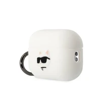 KLAP2RUNCHH AirPods Pro 2 dėklas baltas silikoninis Choupette Head 3D